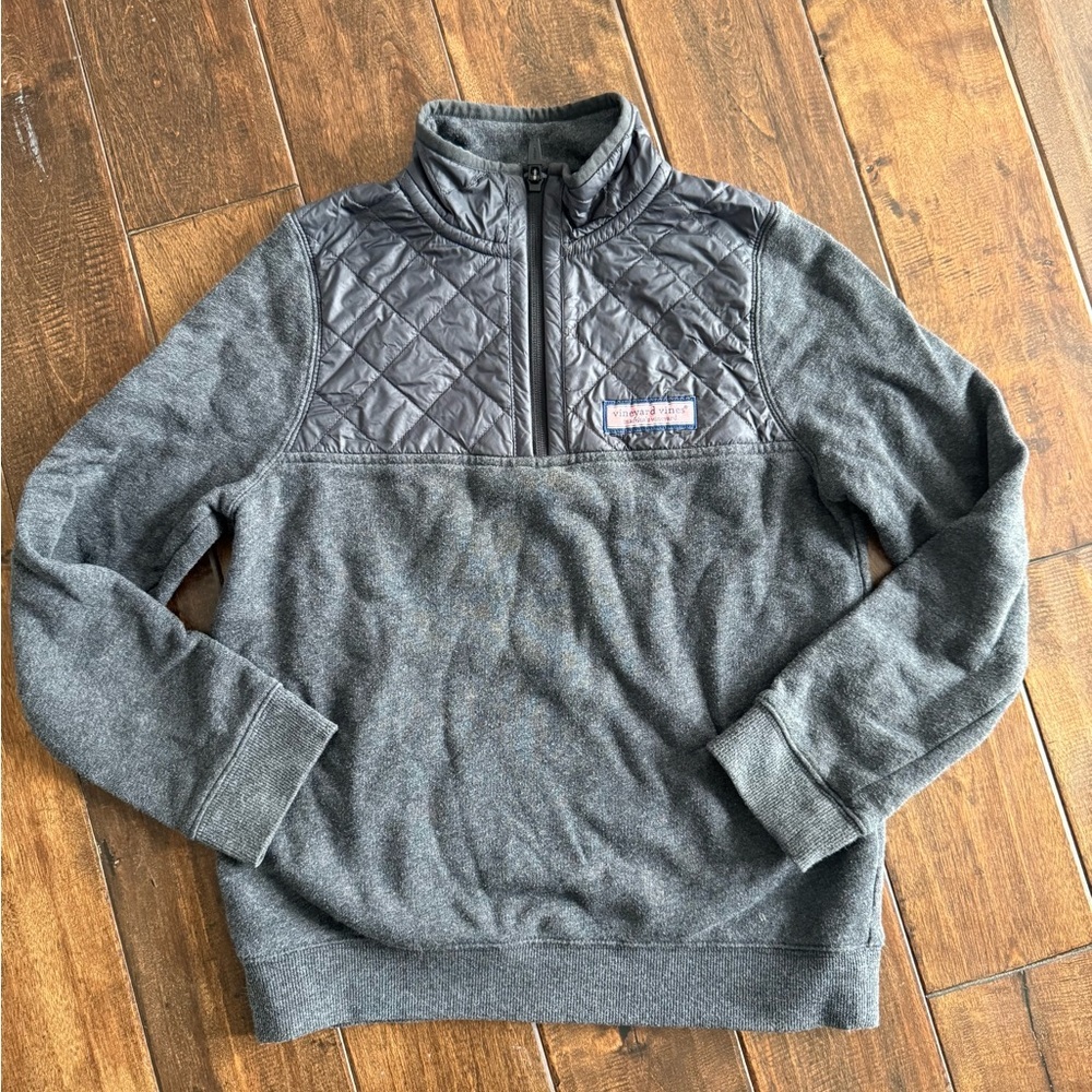 Vineyard Vines Boys Quilted Performance ShepShirt 1/4 zip Sweatshirt size S 8-10